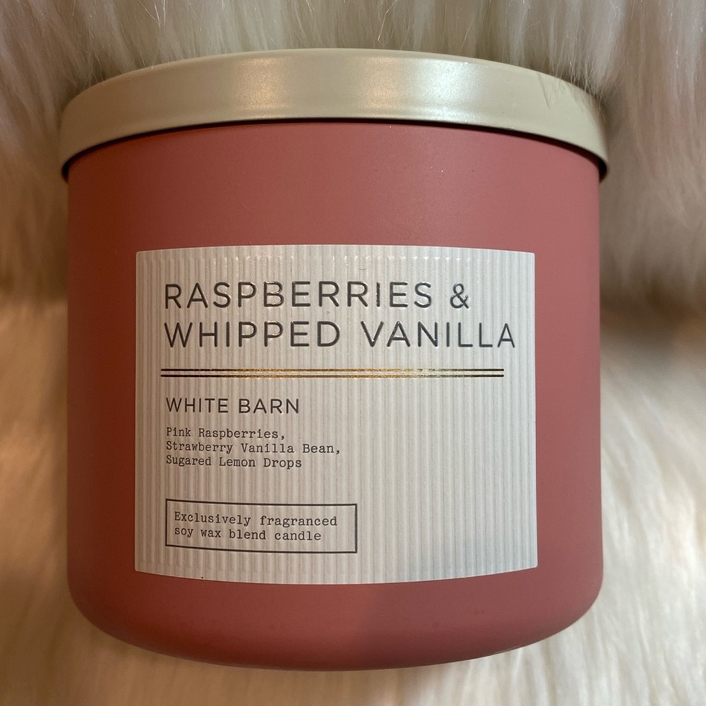 2/$34 “RASPBERRIES & WHIPPED VANILLA” 3-Wick Candle, B&BW/WB, 14.5 oz/411 g, NWT